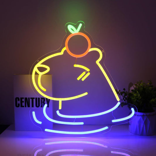 Capybara Neon Sign Led Neon Lights Neon Signs for Wall Decor Light Up Sign for Birthday Party Club Gift