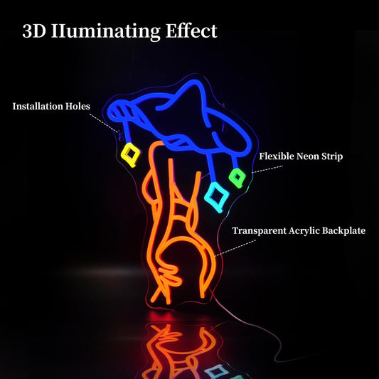 Lady Mushroom Neon Sign Led Neon Lights Neon Signs for Wall Decor Light Up Sign for Birthday Party Club Gift