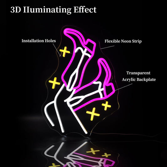 Cowboy Boots Neon Sign Led Neon Lights Neon Signs for Wall Decor Light Up Sign for Birthday Party Club Gift