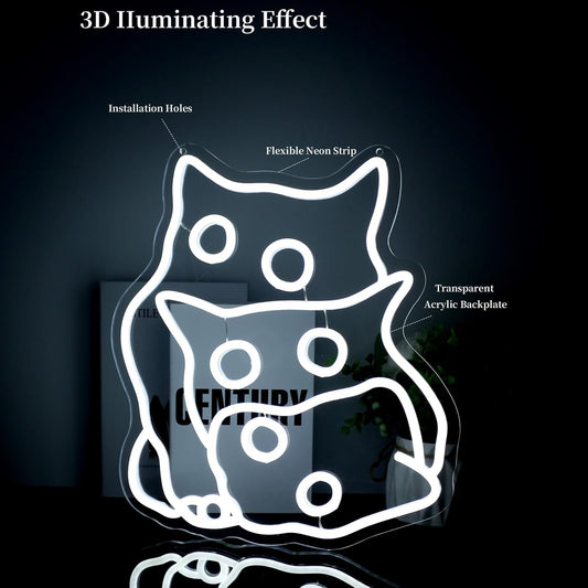 Cat Neon Sign Led Neon Lights Neon Signs for Wall Decor Light Up Sign for Birthday Party Club Gift