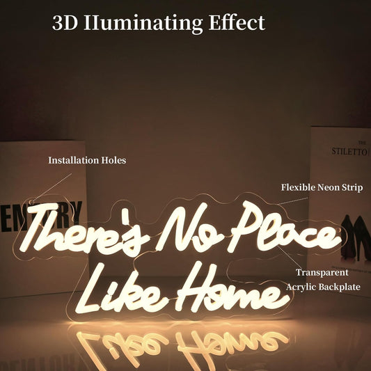 There's No Peace Like Home Neon Sign Led Neon Lights Neon Signs for Wall Decor Light Up Sign for Birthday Party Club Gift