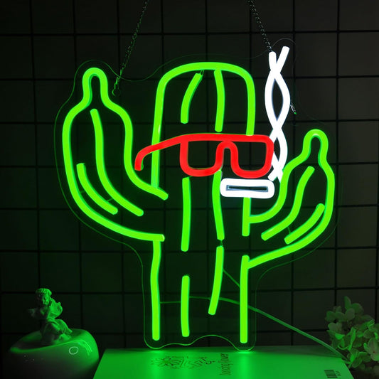 Cactus Neon Sign Led Neon Lights Neon Signs for Wall Decor Light Up Sign for Birthday Party Club Gift