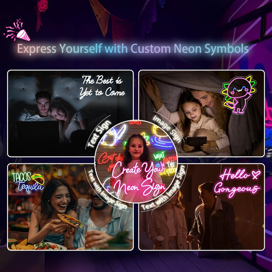 Custom Neon Sign Wedding Logo Business Customize Neon Signs for Wall Decor Birthday Party Personalized Large Led Neon Sign Light Up Name for Bar Cafe Salon Beauty Gift Decorations