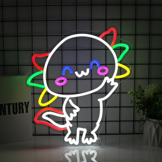 Axolotl Neon Sign Led Neon Lights Salamander Signs for Wall Decor Light Up Sign for Birthday Party Club Gift