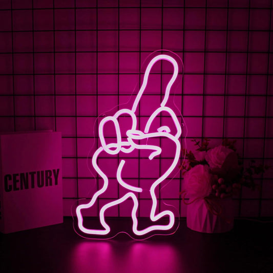 Finger Neon Sign Led Neon Lights Neon Signs for Wall Decor Light Up Sign for Birthday Party Club Gift